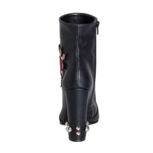 Tronchetti donna con tacco alto nero made in italy studio creazioni
