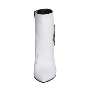 Tronchetti donna con tacco alto bianchi made in italy studio creazioni