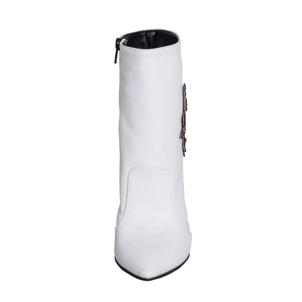Tronchetti donna con tacco alto bianchi made in italy studio creazioni
