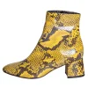 Tronchetti tacco basso in pitone giallo made in italy Studio Creazioni