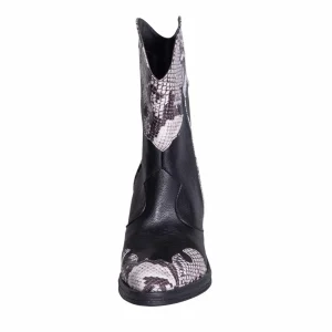 Tronchetti texani neri made in italy con pitone roccia bianco e nero
